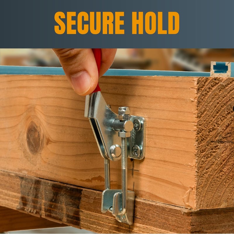 POWERTEC مشبك قابل للتبديل، سعة تحمل 400 رطل، قفل U قابل للتعديل 323 مع مقبض يد مضاد للانزلاق لأدوات النجارة والتركيبات، حاملة إطارات، صندوق أدوات، خزانة (20310-P2)، 2 قطعة، عبوة من 1 - Image 3